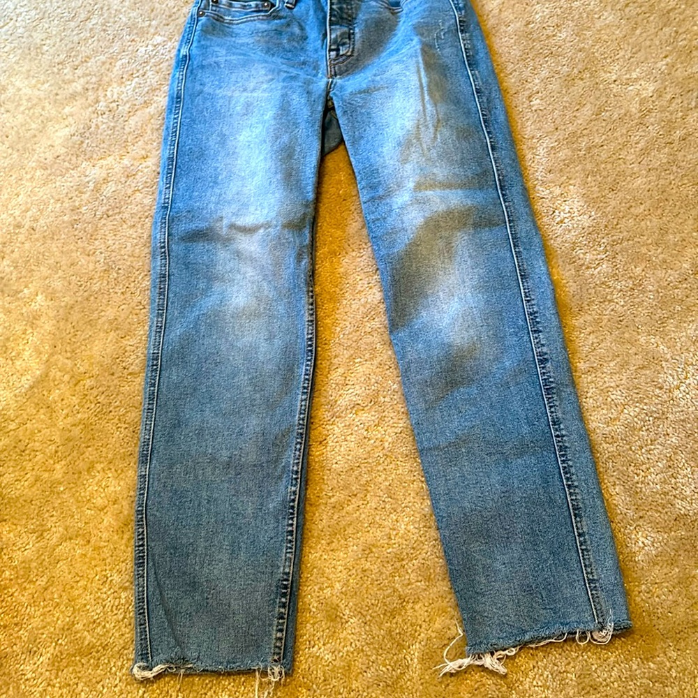 Free people mid rise , ankle jeans